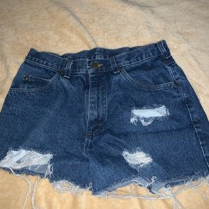 denim short LL Bean distressed jean short